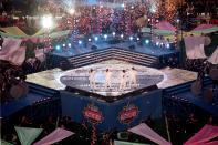 A view of the Half Time Show taken during the Super Bowl XXXII between the Denver Broncos and the Green Bay Packers at Qualcomm Stadium in San Diego, California. The Broncos defeated the Packers 31-24. (AP Images)