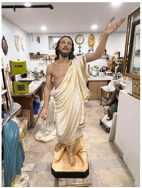This statue of Christ was a centerprise of Easter celebrations for decades at Our Lady of Mount Virgin Church in Garfield. It was restored this year by artist Rafael Sebasco at his workshop in Paterson.