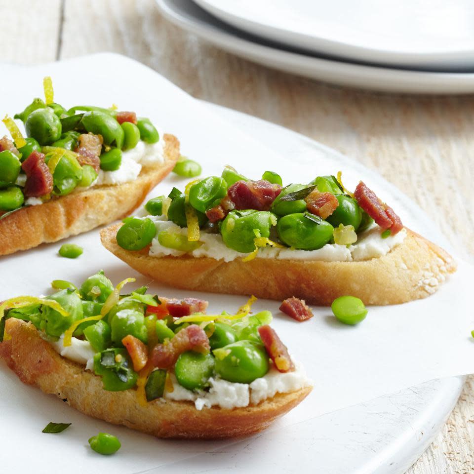 Pea, Pancetta & Tarragon Crostini