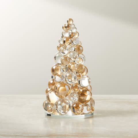 <p>Courtesy CB2</p> CB2 Elle Clear and Amber Christmas Tree