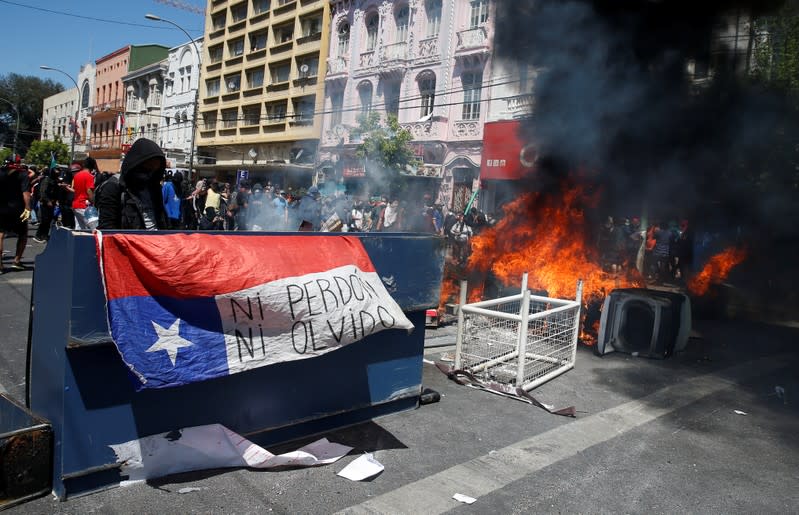Protest against Chile's state economic model in Valparaiso