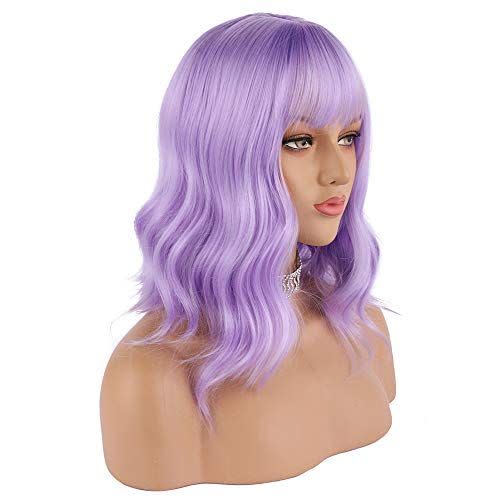 8) Lavender Purple Wavy Short Wig