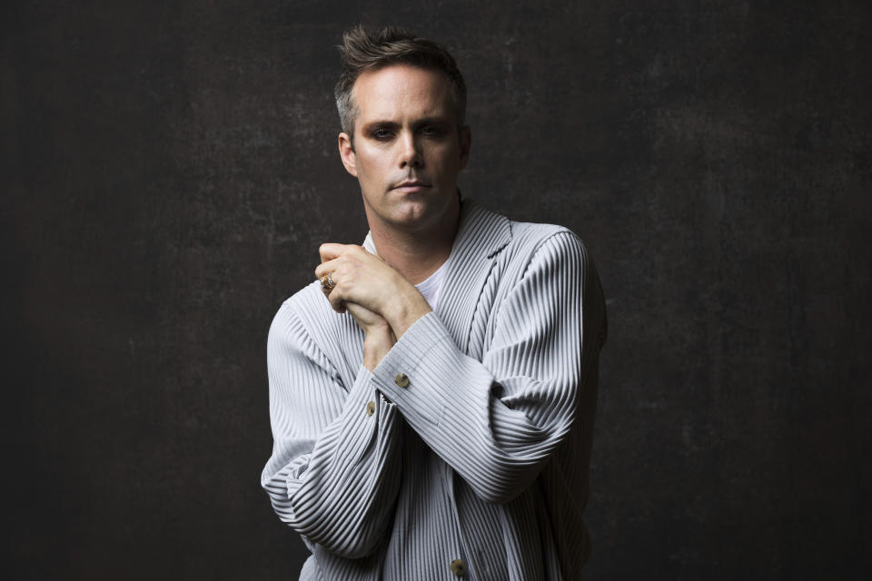 FILE - Justin Tranter, songwriter for the Paramount+ television series "Grease: Rise of the Pink Ladies," poses for a portrait during the Winter Television Critics Association Press Tour on Jan. 9, 2023, in Pasadena, Calif. (Willy Sanjuan/Invision/AP, File)