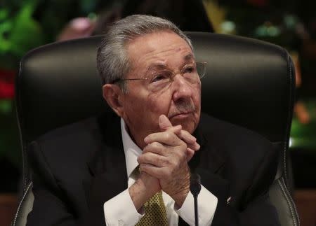 Cuba's President Raul Castro attends the opening session of the 10th ALBA alliance summit in Havana December 14, 2014. REUTERS/Enrique De La Osa