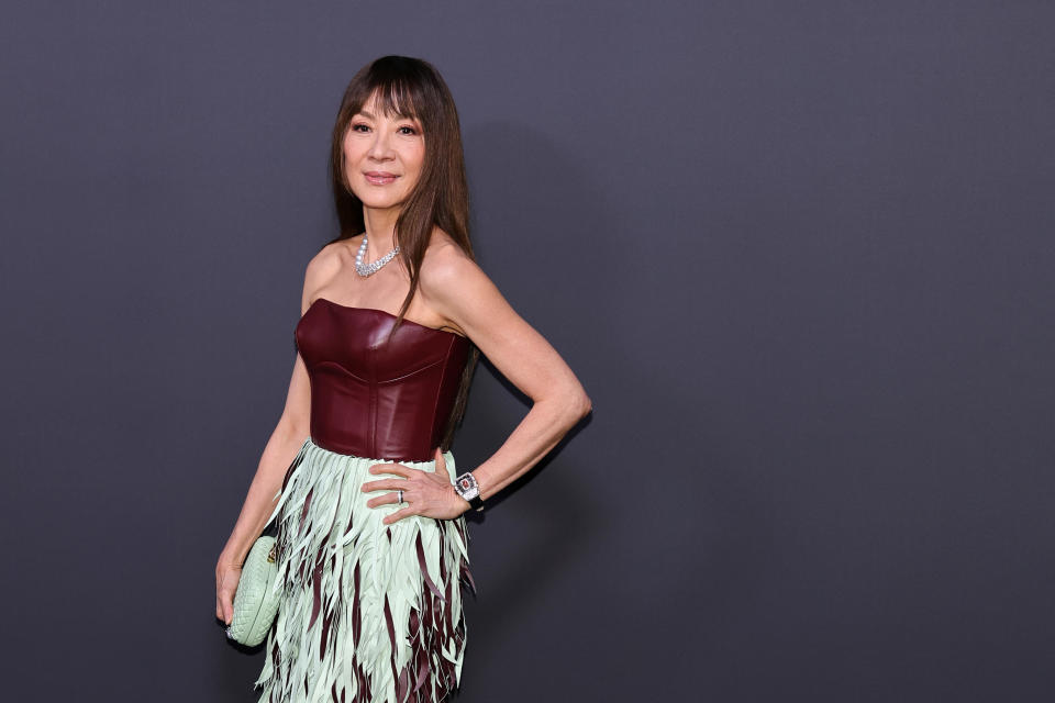 Michelle Yeoh attends the 2024 Kering Women In Motion Awards and Cannes Film Festival Presidential Dinner at the 77th annual Cannes Film Festival at the Place de la Castre on May 19, 2024 in Cannes, France.