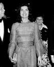 <p>Jacqueline Kennedy Onassis is pictured in Washington DC in 1974. Jackie married her second husband, shipping magnate Aristotle Onassis, in 1968 and took his name. </p>