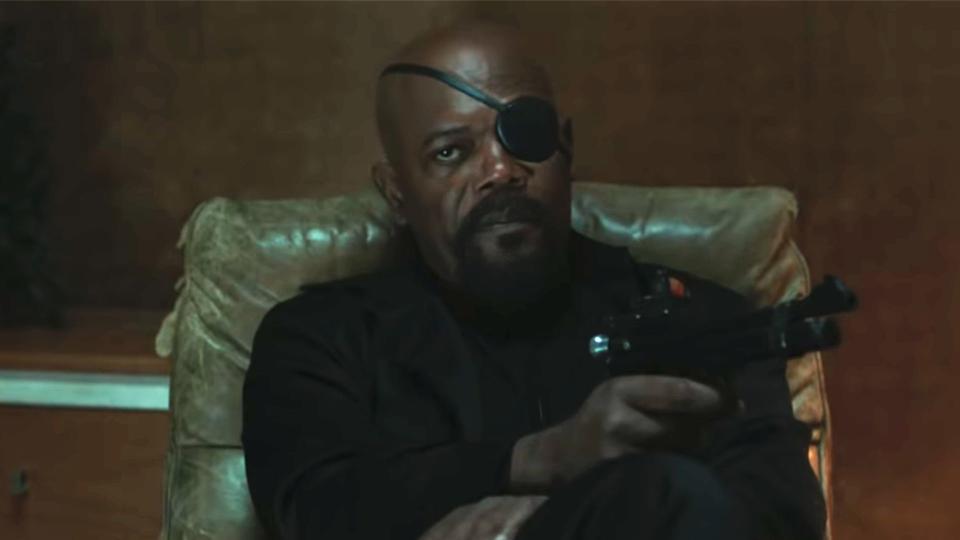 Samuel L Jackson as Nick Fury in 'Spider-Man: Far From Home' (credit: Marvel)