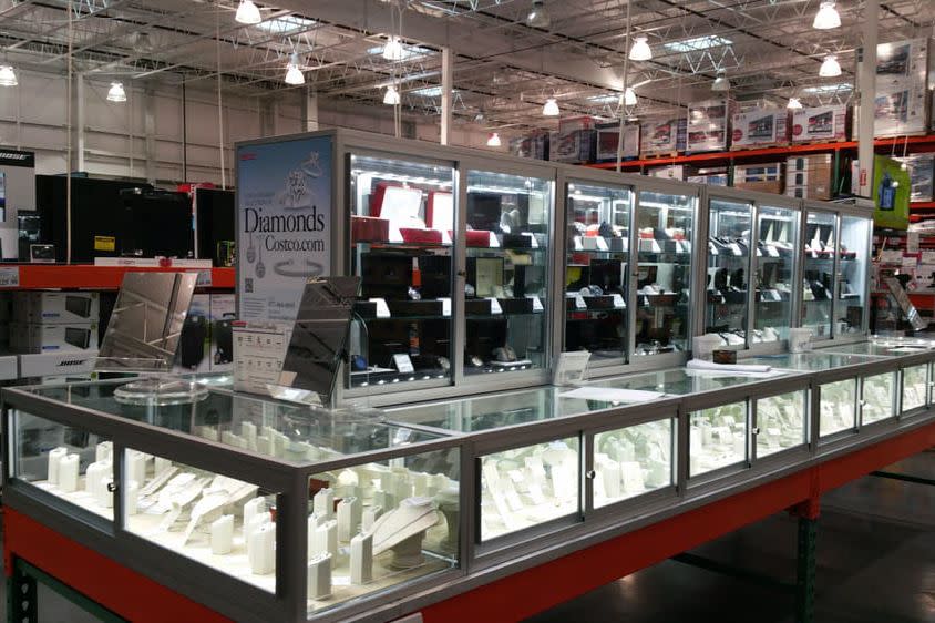 jewelry section at Costco