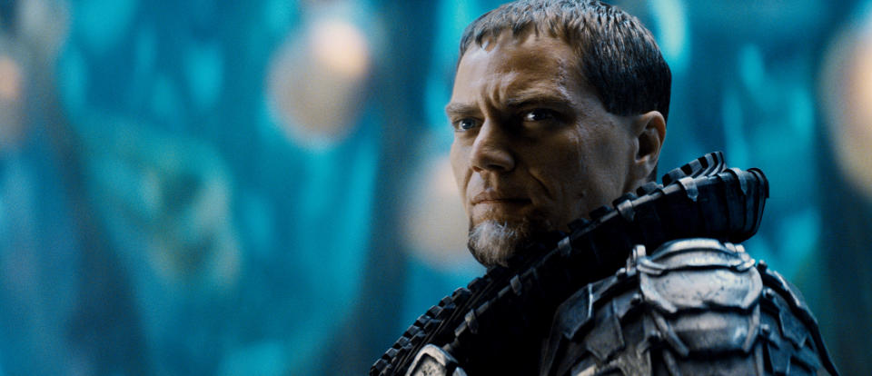 This film publicity image released by Warner Bros. Pictures shows Michael Shannon as General Zod in "Man of Steel." (AP Photo/Warner Bros. Pictures)