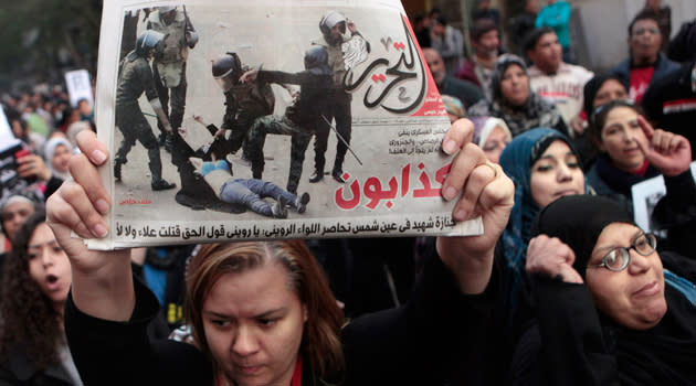 Blue-bra woman's beating in in Tahrir Square reignites Egypt