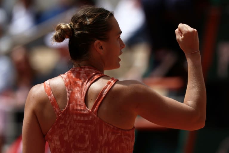 Aryna Sabalenka reached her seventh successive Grand Slam quarter-final (Emmanuel Dunand)