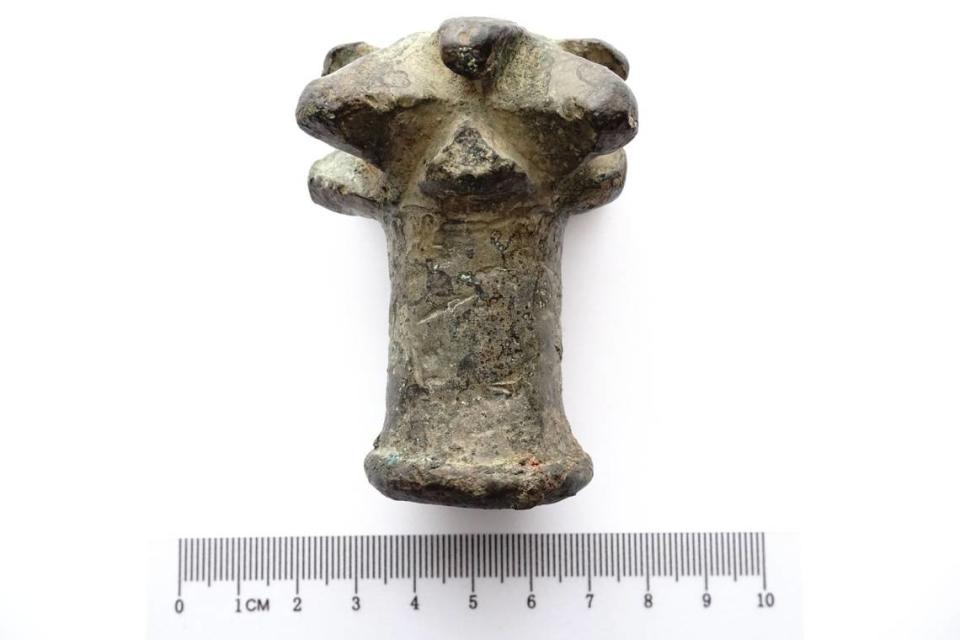 Another side of the 600-year-old mace head found by Witold.