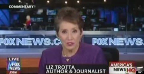 Fox News contributor Liz Trotta joked about killing President Obama. She was discussing Hillary Clinton's reference to RFK's assassination when defending her decision to stay in the race until June 2008.   Trotta accidentally said that someone was talking about "Osama" getting knocked off, instead of "Obama."   "Well, both if we could," Trotta then joked, laughing. 