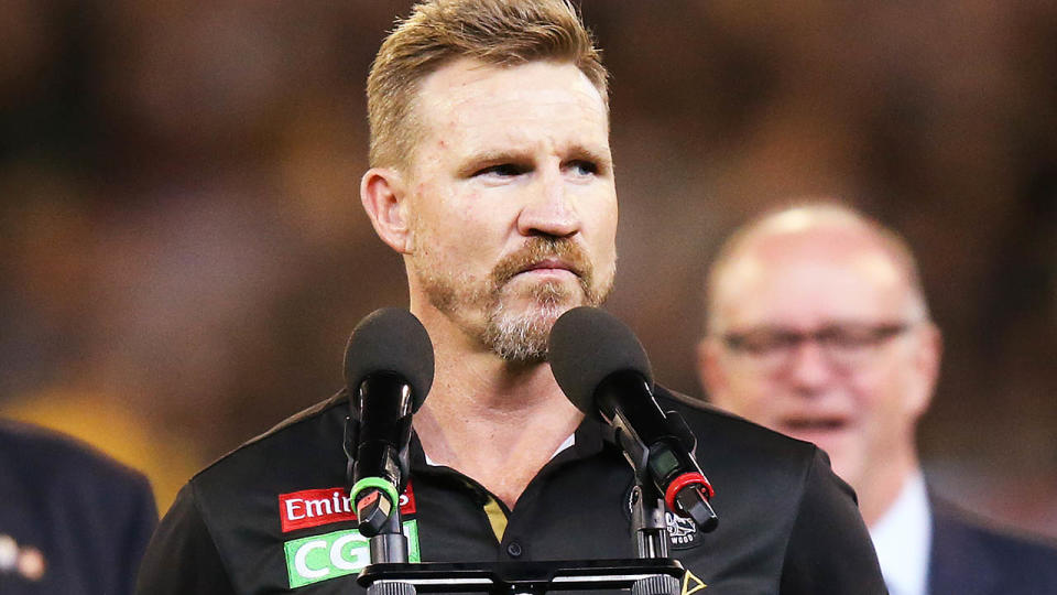 Nathan Buckley called out fans. (Photo by Michael Dodge/Getty Images)