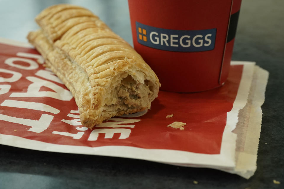 Taste for it: A Greggs vegan sausage roll lays on a table on January 06, 2019 in Manchester, England. Photo: Christopher Furlong/Getty Images.