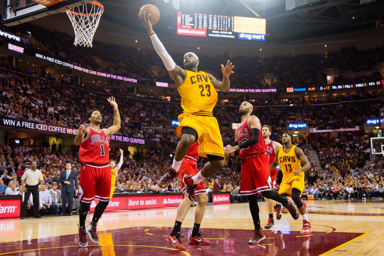 LeBron James, one of NBA's biggest stars, in action for the Cleveland Cavaliers against the Chicago Bulls: Getty