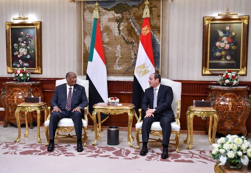 FILE PHOTO: Egyptian President Abdel Fattah al-Sisi meets Sudan's Sovereign Council Chief General Abdel Fattah Al-Burhan, in Cairo