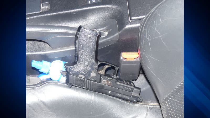 This is a picture of the BB gun allegedly pointed at a Manchester Police Officer by Waleed Al Thuwayni during a reckless driving investigation.