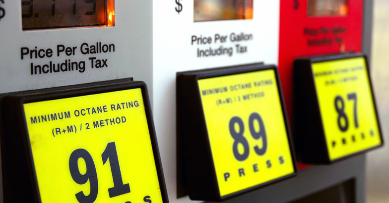 Closeup of a gas pump