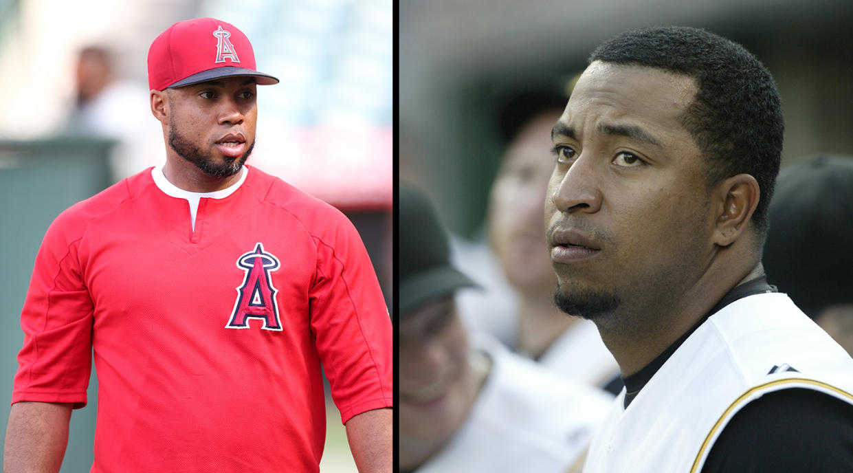 Luis Valbuena, left, and Jose Castillo have reportedly died in a car accident in Venezuela. (Getty Images)