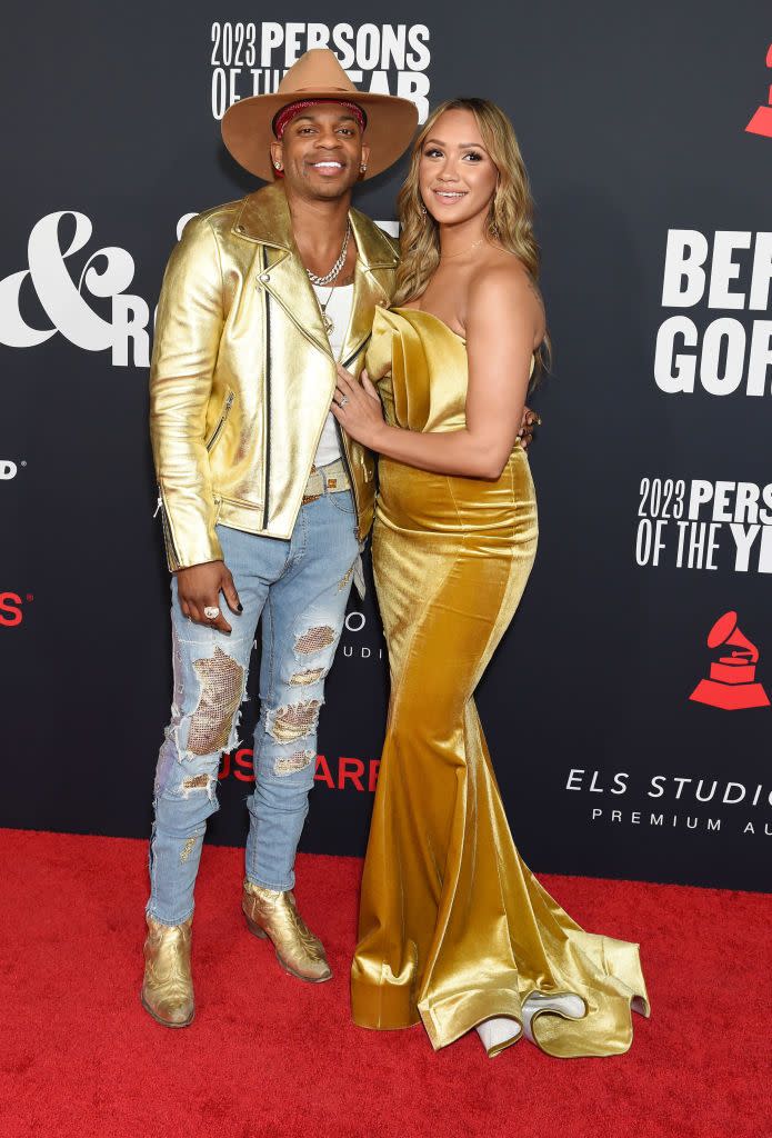 jimmie allen and alexis gale at the 2023 musicares persons of the year gala