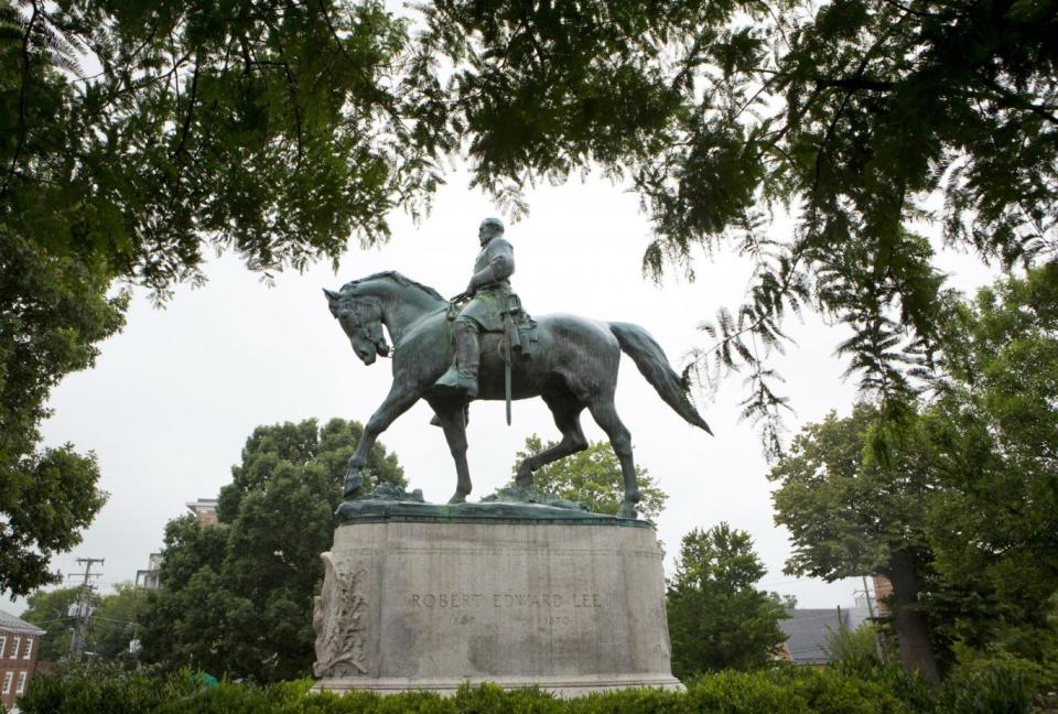 A young woman was killed after white supremacists protested over the planned removal of Lee's statue (AP)