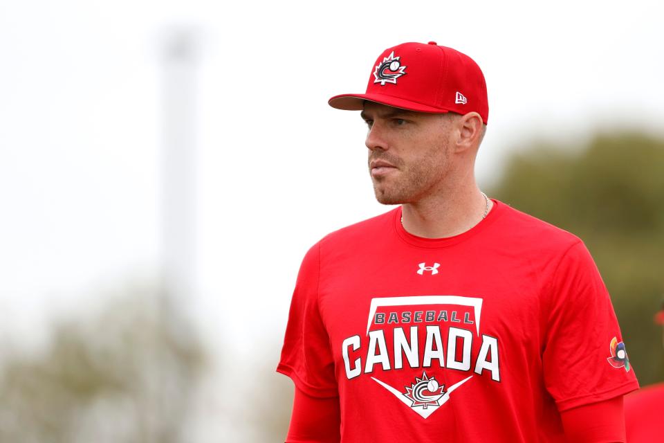 Former NL MVP Freddie Freeman is playing for Team Canada in the WBC.