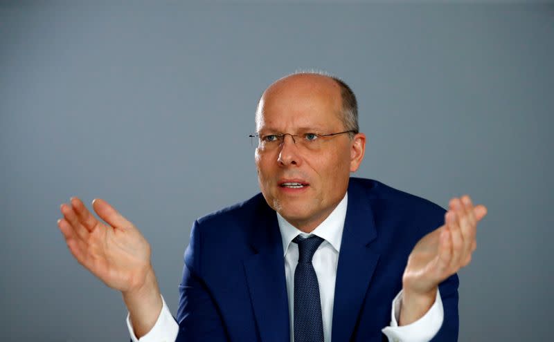 Peter Beyer, Coordinator of Transatlantic Cooperation in the Field of Intersocietal Relations, Cultural and Information Policy for the German government speaks during an interview with Reuters in Berlin