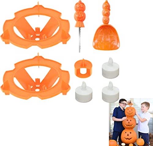 The Stack-O-Lantern Pumpkin Stacking Kit with Lights