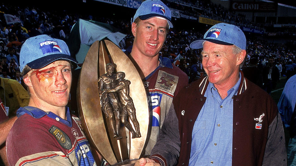 Geoff Toovey, Steve Menzies and Bob Fulton, pictured here after the 1996 ARL grand final.