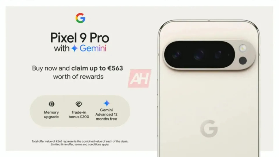 Los Compradores de Pixel 9 Probablemente recibirán obsequios como el plan Google One AI Premium