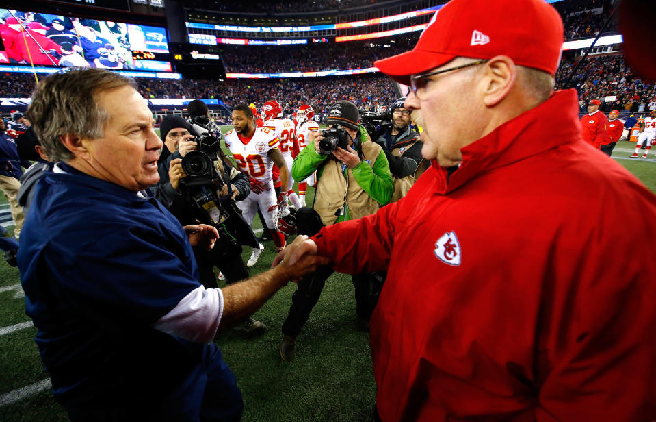 Bill Belichick and Andy Reid have impressive coaching trees, but whose is the best? (Getty)