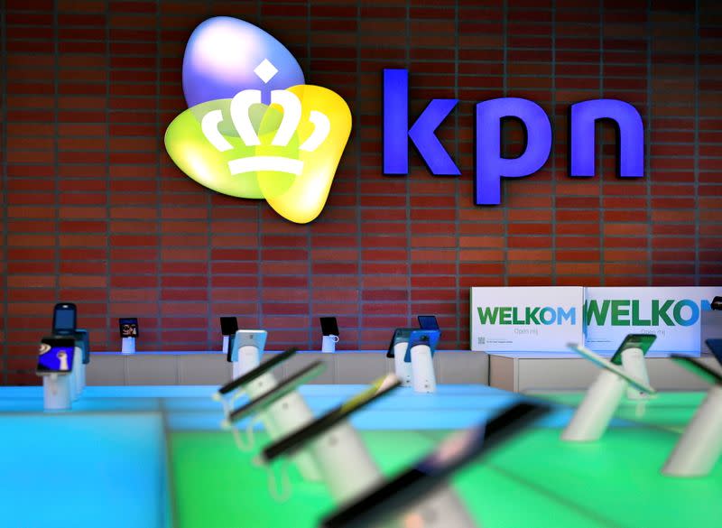 FILE PHOTO: The KPN logo is seen at the telecoms company's headquarters in Rotterdam