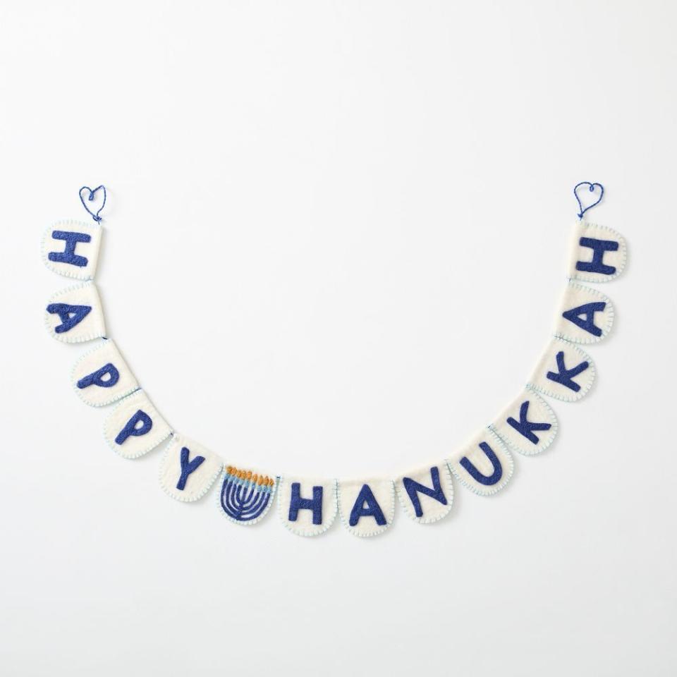 <p><strong>West Elm</strong></p><p>westelm.com</p><p><strong>$35.00</strong></p><p>This delightful Hanukah garland has the homespun warmth to it. A charming addition to any festive party, it can be used time and time again.</p>