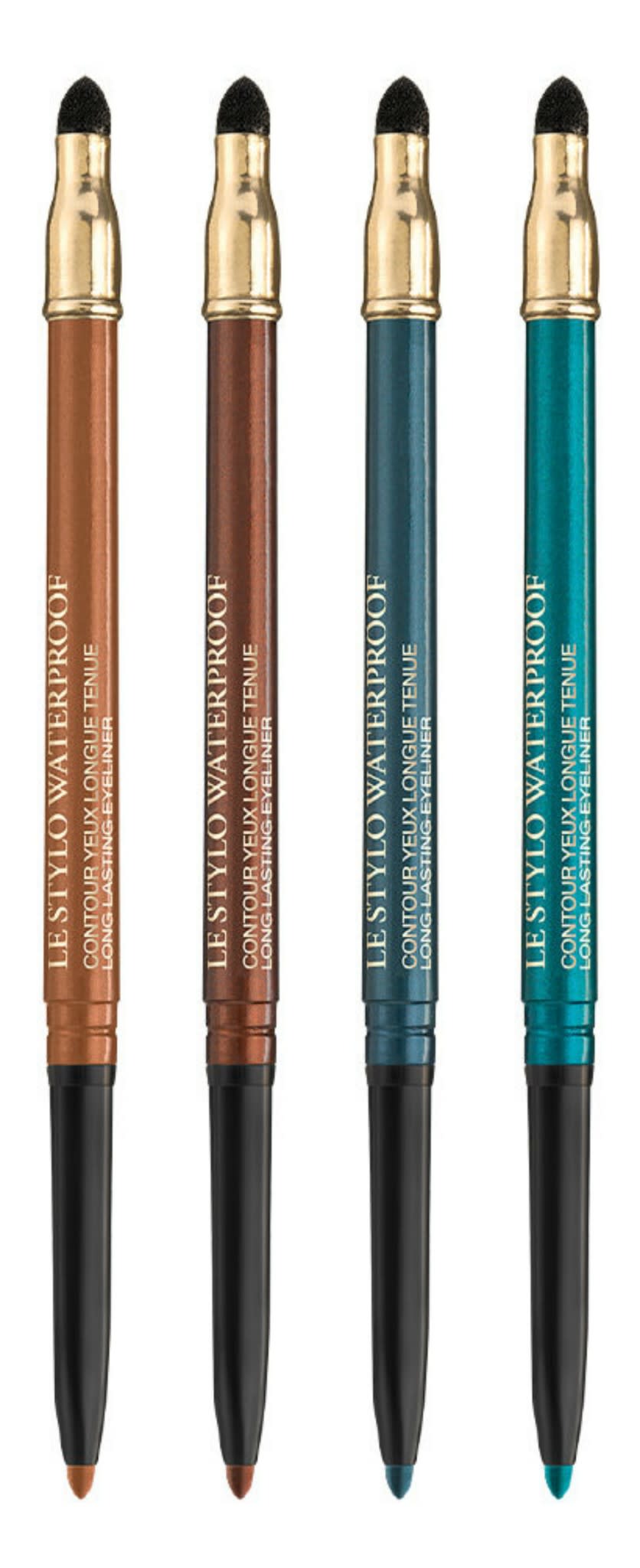 <p>Instead of wearing a full eyelid of thick eyeshadow, try adding a stripe of one of these mesmerizing metallic hues to your eyes. The creamy liner easily glides on and won’t budge as soon as you break a sweat. (<a rel="nofollow noopener" href="http://www.lancome-usa.com/makeup/eyes/eyeliners-and-pencils/le-stylo-waterproof/LAN51.html" target="_blank" data-ylk="slk:$27;elm:context_link;itc:0;sec:content-canvas" class="link ">$27</a>, lancome-usa.com) (Photo: Lancôme) </p>