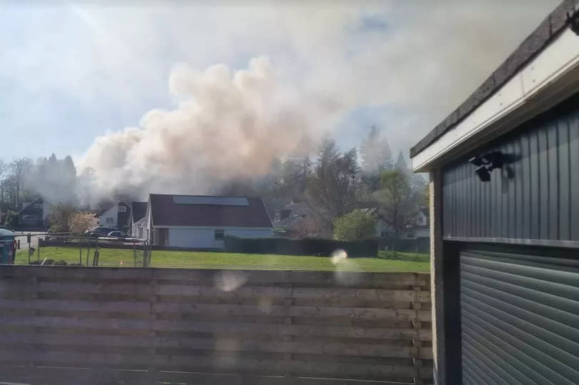 The building on fire in Dublane.