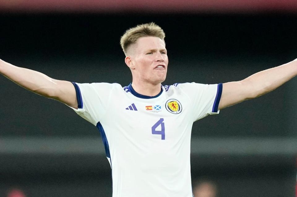 Fury: McTominay’s goal against Spain was ruled for Scotland (AP)