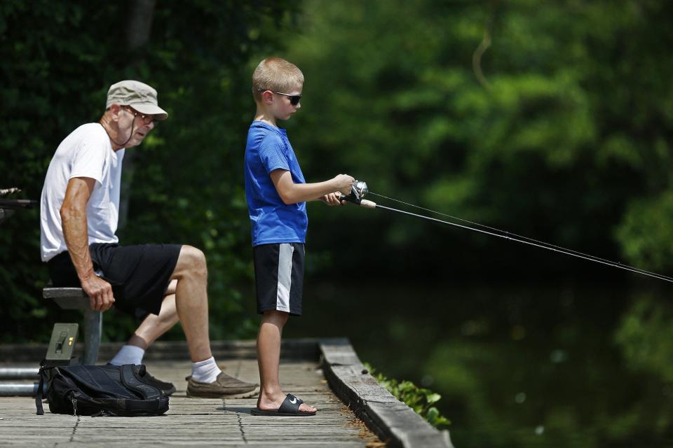 Sharon Woods Metro Park is among the local parks that permit fishing. This weekend, the Ohio Division of Wildlife is offering residents the chance to go angling without purchasing a license.