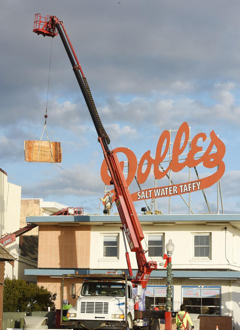 The iconic Dolle's sign, that stood for many years at Rehoboth Avenue and the Boardwalk in Rehoboth Beach, was removed and  relocated to the Rehoboth Museum.