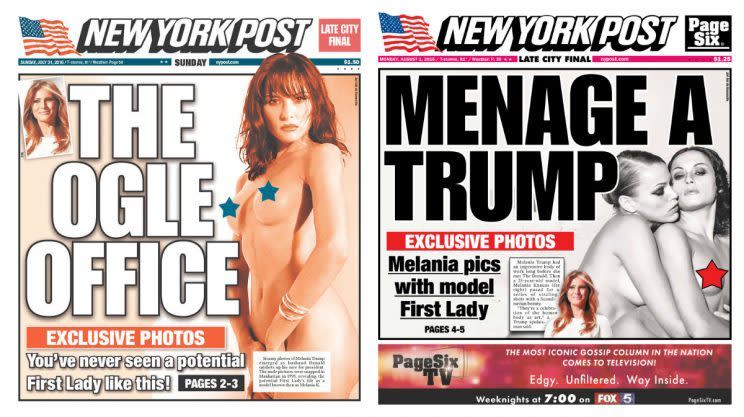 The front pages of the New York Post, Aug. 1-2, 2016. (Courtesy of New York Post)