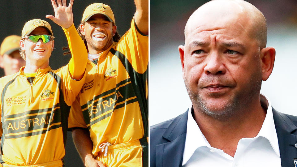 Andrew Symonds, pictured here playing for Australia with Michael Clarke.