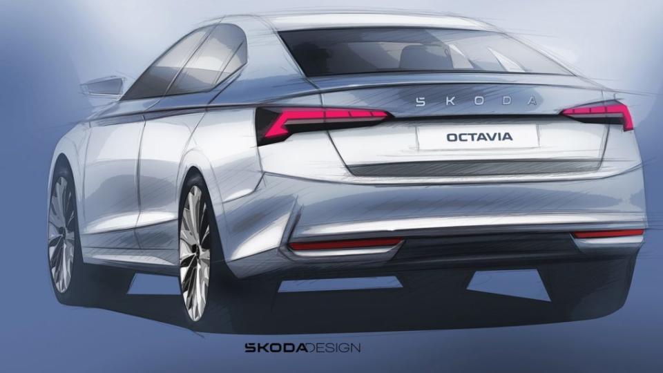 Octavia小改款車尾設計同步曝光。(圖片來源/ Škoda)
