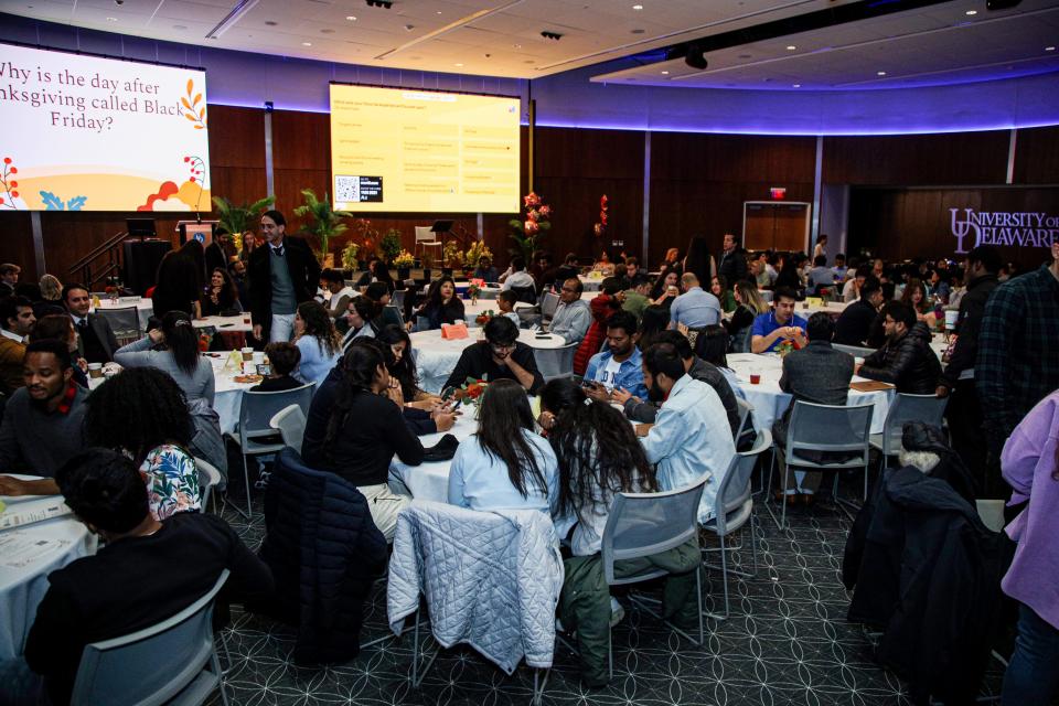 The University of Delaware's Center for Global Programs & Services hosted Thanksgiving on Campus at STAR Tower Audion in Newark, Sunday, Nov. 19, 2023.