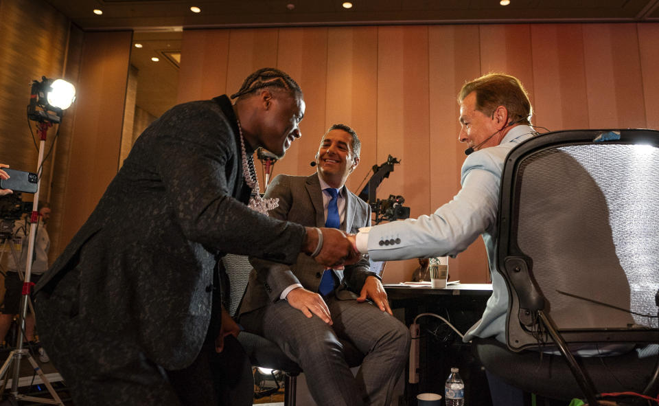 Nick Saban is back at SEC Media Days, 6 months after retiring and