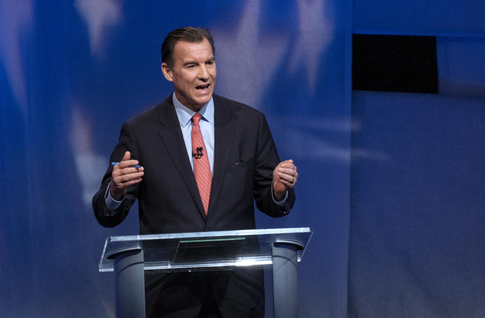 Rep. Tom Suozzi, D-N.Y., answers a question during a debate with New York Public Advocate Jumaane Williams and New York Gov. Kathy Hochul, as they face off during a New York governor primary debate at the studios of WNBC4-TV, Thursday June 16, 2022, in New York. New York's Democratic primary for nominees for governor and lieutenant governor is Tuesday, June 28. (Craig Ruttle/Newsday via AP, Pool)