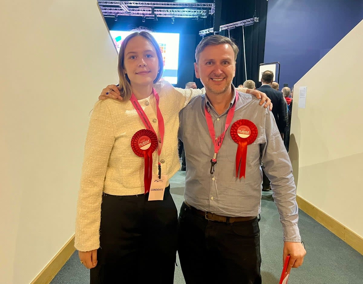 Daisy Blakemore-Creedon with Andrew Pakes, Labour’s candidate for Peterborough in the coming general election  (Supplied)