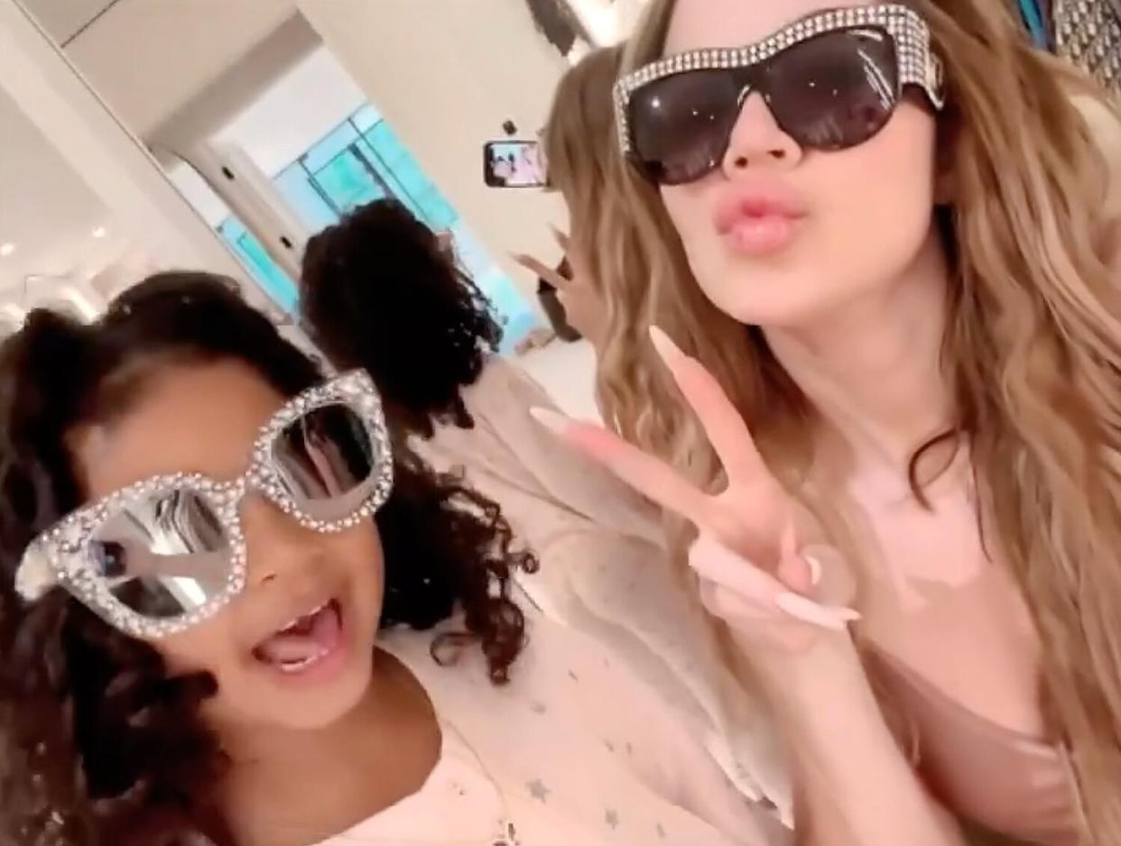 Khloé Kardashian Shares '6 AM Fancy Talks' in Dress Up Glam with Daughter True