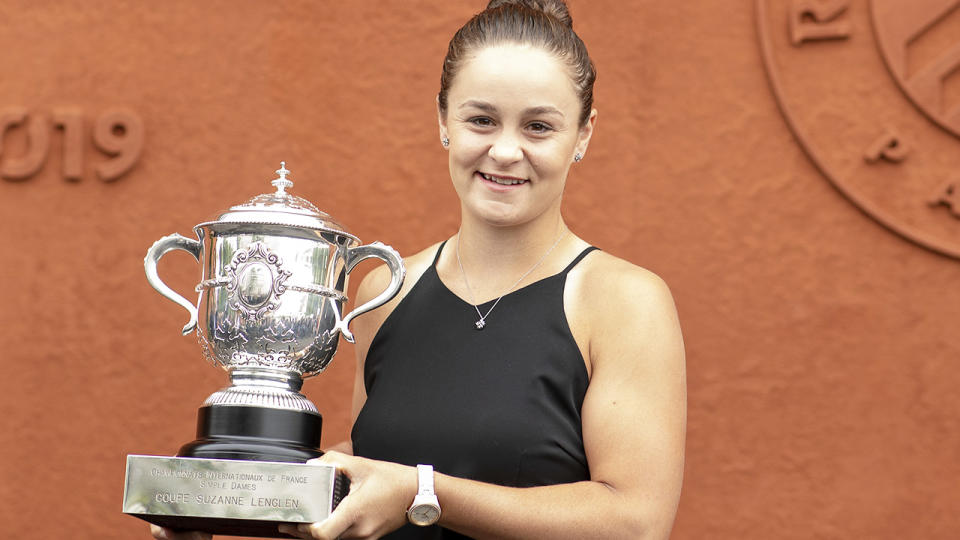 Ash Barty, pictured here after winning the French Open in 2019.