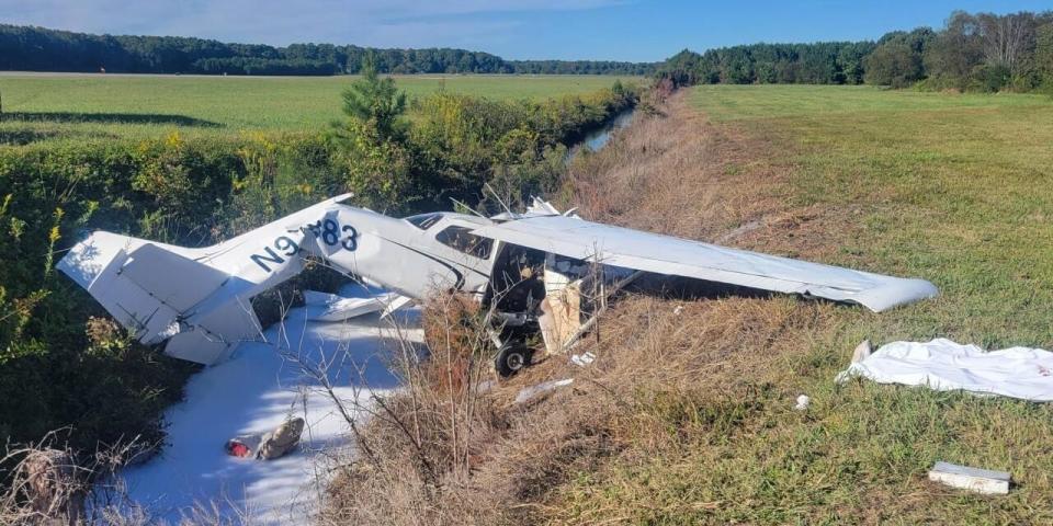 Crashed plane in Williamsburg, Virginia