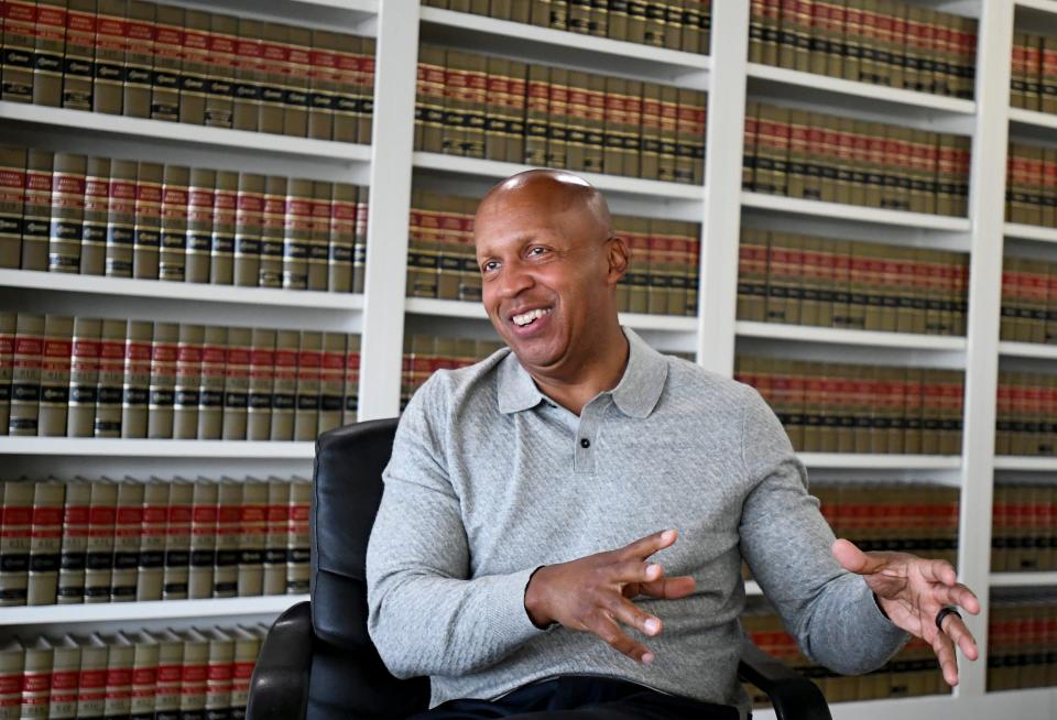 Equal Justice Initiative founder and Executive Director Bryan Stevenson is shown at the EJI offices in Montgomery, Ala., on Thursday March 31, 2022.

Stevenson09